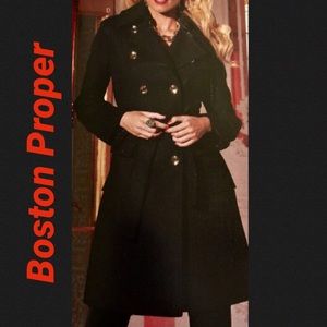 New Boston Proper Classic Wool Coat Double Breast